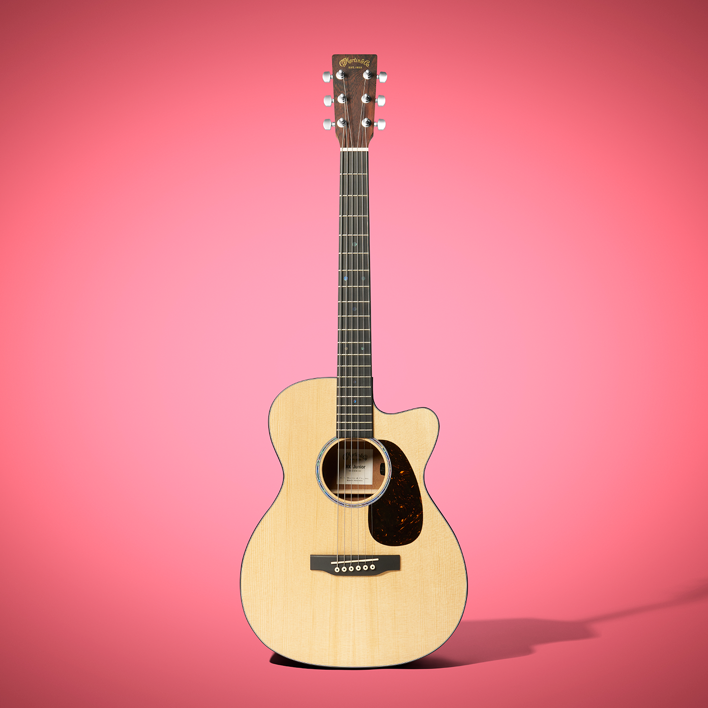 Front and back of a Martin X Series guitar